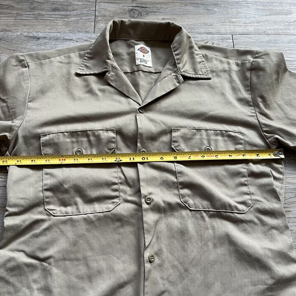 Dickies Short Sleeve Work Shirt Small Dessert Sand Brown Tan - Picture 4 of 10